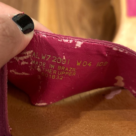 Vintage Ralph Lauren - Y2K pink suede wooden slip on sandals -SZ 10 - Picture 3 of 6